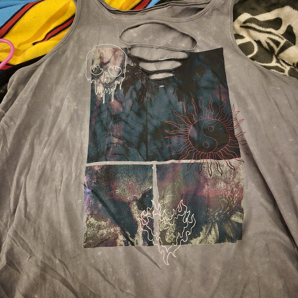 Torrid Charcoal Graphic Tank Top
